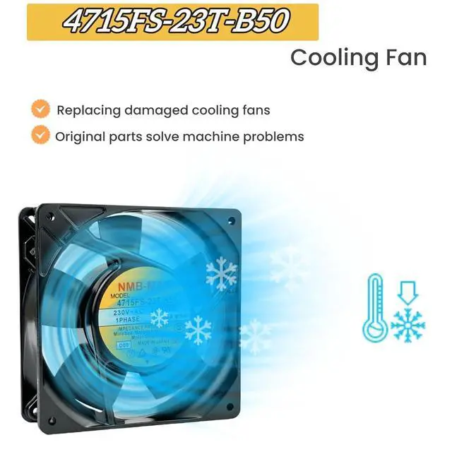 Alt view image 9 of 14 - for NMB 4715FS-23T-B50 AXIAL Fan, 230VAC 0.09/0.08A 50/60Hz 12CM Cooling Fan, 120x120x38mm 12038 Cooling Fan
