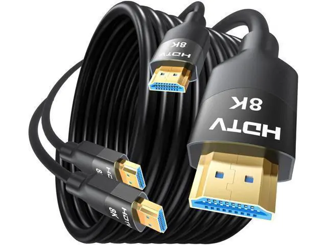 Alt view image 8 of 14 - 8K HDMI 2.1 Cable 15 FT 2-Pack, In-Wall CL3 Rated HDMI 2.1 Cord, Support 8K@60Hz, 4K@120Hz, HDR10+, eARC, SBTM, VRR, QFT, ALLM, 3D, HDCP 2.3 for TV, Monitor, Computer, Laptop, PS5, Xbox, Soundbar