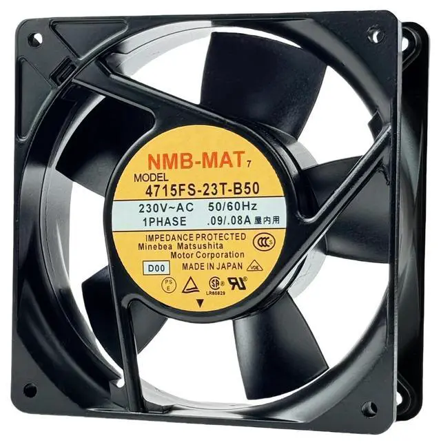Alt view image 8 of 14 - for NMB 4715FS-23T-B50 AXIAL Fan, 230VAC 0.09/0.08A 50/60Hz 12CM Cooling Fan, 120x120x38mm 12038 Cooling Fan