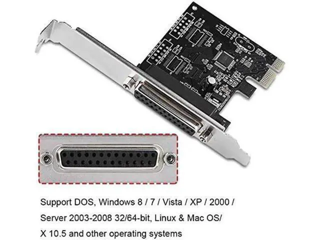 Alt view image 8 of 10 - PCIE to Parallel Port Card, Print Port LPT PCI-E LPT Printer Card Adapter DB25, for Windows, MAC and Linux. Suitable for Printers, Programmers, Scanners, etc.