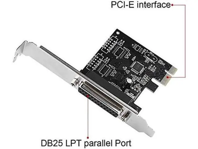 Alt view image 10 of 10 - PCIE to Parallel Port Card, Print Port LPT PCI-E LPT Printer Card Adapter DB25, for Windows, MAC and Linux. Suitable for Printers, Programmers, Scanners, etc.