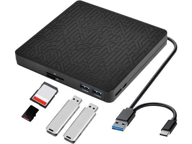 Alt view image 8 of 14 - DVD Drive, USB3.0/Type-C DVD CD ROM +/-RW Player for Laptop, Optical Disk Burner with Hub, 2 USB 3.0 Port, SD/TF Port, Micro USB Type C Cord for PC Desktop Mac Book Windows 10/8/7 Linux OS