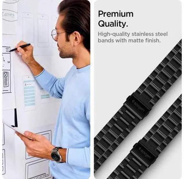 Alt view image 11 of 12 - For Samsung Galaxy Watch 3 45mm Band Strap (2020) / Galaxy Watch 46mm Band (2018) / OnePlus Watch Band / Gear S3 Frontier Band / S3 Classic Band Strap
