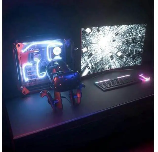 Alt view image 13 of 14 - VR Stand, Compatible with Oculus Quest 2 Stand, VR Headset Stand for Oculus Quest/Quest 2/Rift S/HTC Vive/Valve Index, VR Holder, Virtual Reality Headset and Controllers Holder, Black
