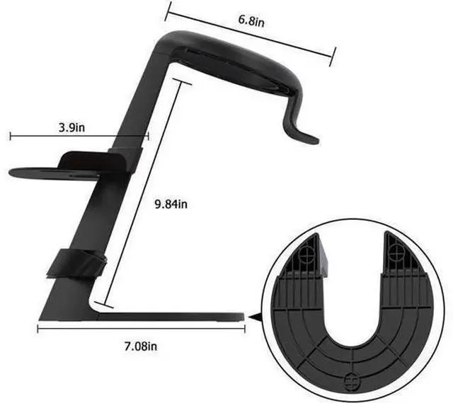 Alt view image 14 of 14 - VR Stand, Compatible with Oculus Quest 2 Stand, VR Headset Stand for Oculus Quest/Quest 2/Rift S/HTC Vive/Valve Index, VR Holder, Virtual Reality Headset and Controllers Holder, Black