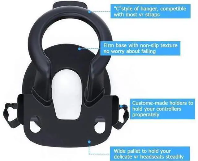 Alt view image 12 of 14 - VR Stand, Compatible with Oculus Quest 2 Stand, VR Headset Stand for Oculus Quest/Quest 2/Rift S/HTC Vive/Valve Index, VR Holder, Virtual Reality Headset and Controllers Holder, Black