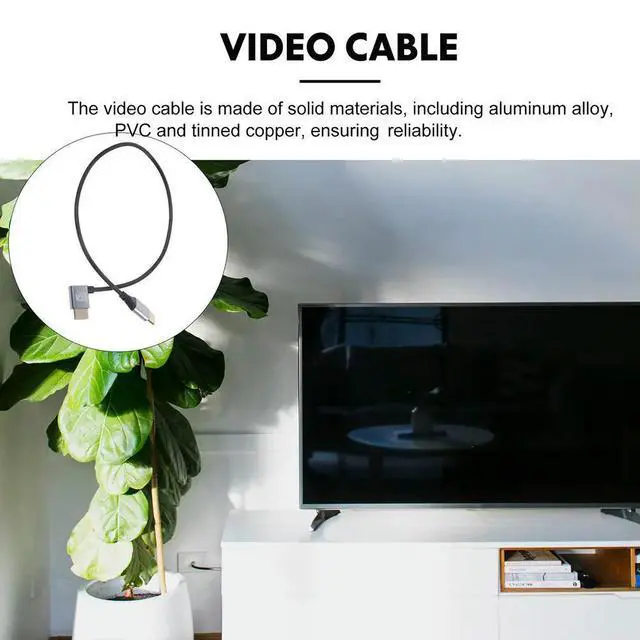 Alt view image 6 of 6 - 8K Video Cable Left Angled Male to Male Display Connector Cable Monitor Wire for TV Computer Projector High Speed Video Cord
