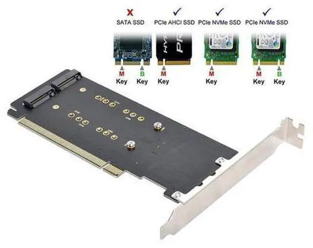 Alt view image 13 of 14 - M.2 NVME Gen 3.0 Adapter M.2 NVME AHCI X4 to PCIE Express 3.0 Gen3 X16 Raid Card VROC Raid0 Hyper Adapter