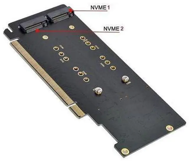 Alt view image 14 of 14 - M.2 NVME Gen 3.0 Adapter M.2 NVME AHCI X4 to PCIE Express 3.0 Gen3 X16 Raid Card VROC Raid0 Hyper Adapter