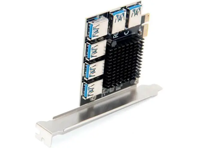 Alt view image 12 of 12 - Aomoproing PCIe 1 to 6 Riser Card, Pcie Splitter 1 to 6 PCI Riser Card, 6 Risers into 1 PCI Card, PCIe Multiplier Risers 1X to External 6 PCI-e USB3.0 Adapter for ETH Miner GPU Crypto Bitcoin