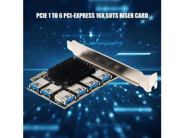 Alt view image 9 of 12 - Aomoproing PCIe 1 to 6 Riser Card, Pcie Splitter 1 to 6 PCI Riser Card, 6 Risers into 1 PCI Card, PCIe Multiplier Risers 1X to External 6 PCI-e USB3.0 Adapter for ETH Miner GPU Crypto Bitcoin