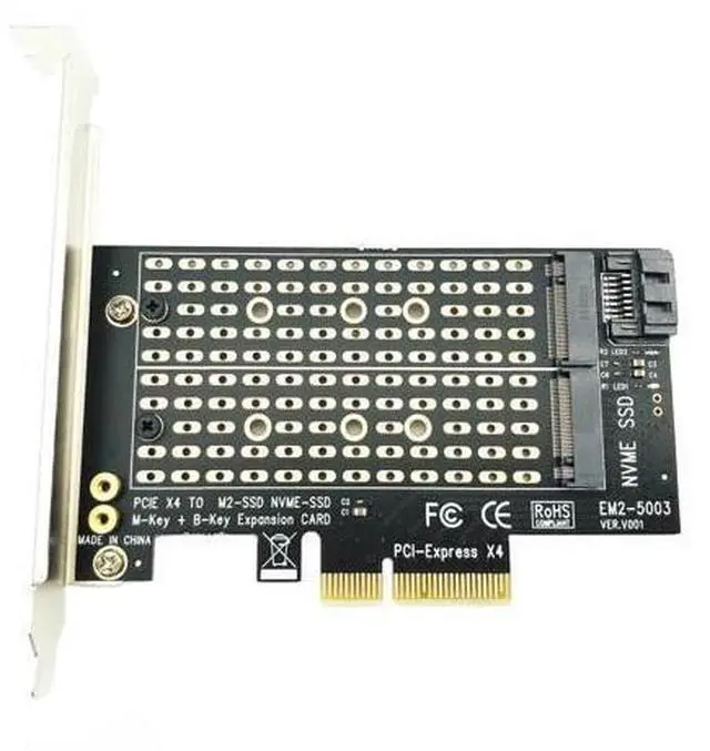 Alt view image 8 of 12 - PCI Express PCIE to M2 Adapter NVME SATA M.2 SSD PCIE Adapter NVME/SATA M2 PCI E Adapter SSD M2 to SATA PCI-E Card M Key + B Key