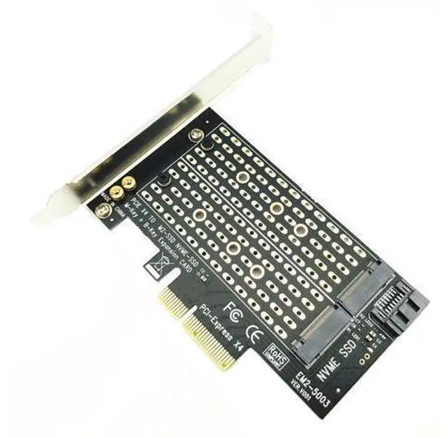 Alt view image 10 of 12 - PCI Express PCIE to M2 Adapter NVME SATA M.2 SSD PCIE Adapter NVME/SATA M2 PCI E Adapter SSD M2 to SATA PCI-E Card M Key + B Key