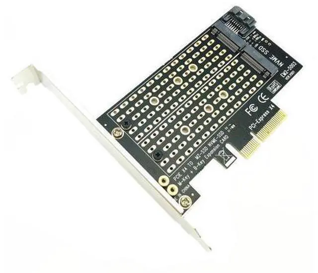 Alt view image 11 of 12 - PCI Express PCIE to M2 Adapter NVME SATA M.2 SSD PCIE Adapter NVME/SATA M2 PCI E Adapter SSD M2 to SATA PCI-E Card M Key + B Key