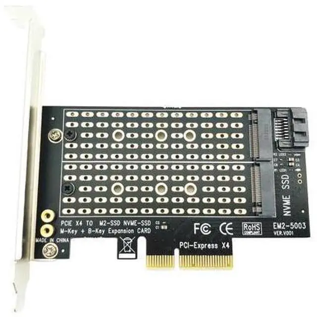 Alt view image 8 of 12 - PCI Express PCIE to M2 Adapter NVME SATA M.2 SSD PCIE Adapter NVME/SATA M2 PCI E Adapter SSD M2 to SATA PCI-E Card M Key + B Key
