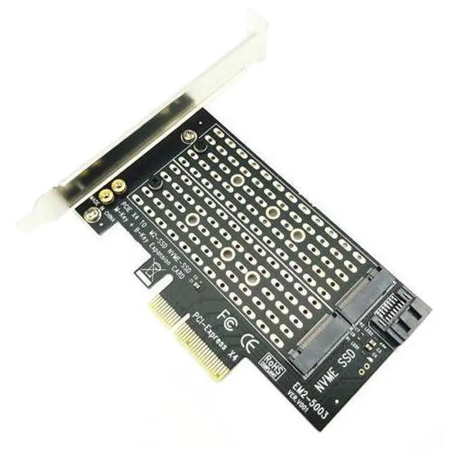 Alt view image 10 of 12 - PCI Express PCIE to M2 Adapter NVME SATA M.2 SSD PCIE Adapter NVME/SATA M2 PCI E Adapter SSD M2 to SATA PCI-E Card M Key + B Key