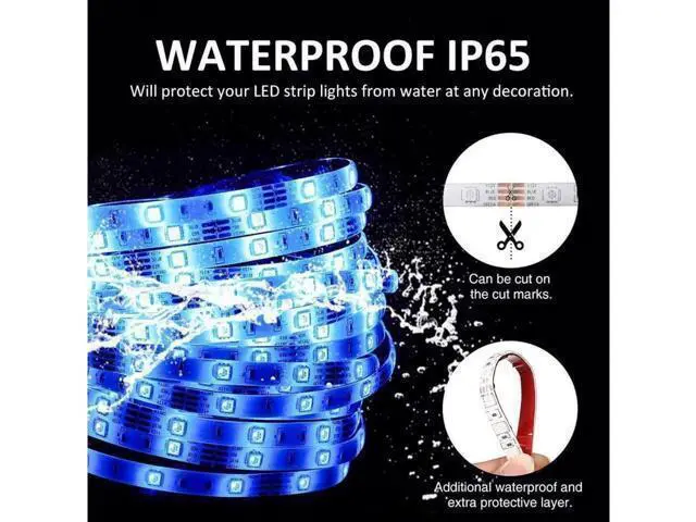 Alt view image 11 of 14 - LED Strip Lights 600 Led 32.8ft RGB 5050 LED Light Stripe 16 Color Changing 4 Modes Dimmable Led Stripe Lights with Remote 12V Stripe Light for Indoor and Outdoor Decoration