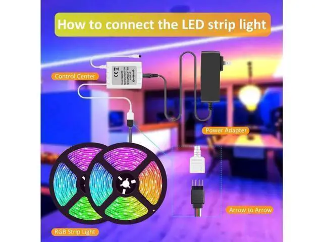 Alt view image 10 of 14 - LED Strip Lights 600 Led 32.8ft RGB 5050 LED Light Stripe 16 Color Changing 4 Modes Dimmable Led Stripe Lights with Remote 12V Stripe Light for Indoor and Outdoor Decoration
