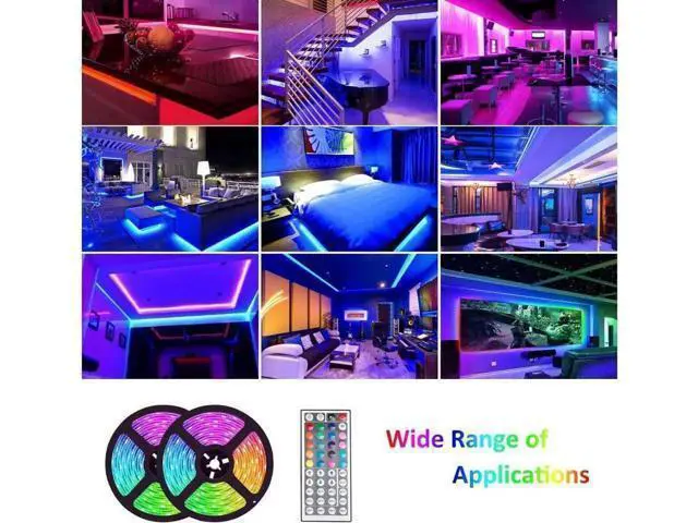 Alt view image 14 of 14 - LED Strip Lights 600 Led 32.8ft RGB 5050 LED Light Stripe 16 Color Changing 4 Modes Dimmable Led Stripe Lights with Remote 12V Stripe Light for Indoor and Outdoor Decoration