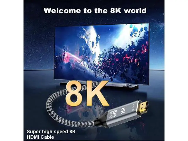 Alt view image 11 of 14 - USB C to HDMI 2.1 Cable 10FT, 8K@60Hz 4K@144Hz Thunderbolt 3/4 Compatible with MacBook Pro/Air, iPad Pro, iPhone 15, Supports HDCP 2.3 & HDR10, High Speed 48Gbps for XPS, Galaxy S22, Gaming Monitor