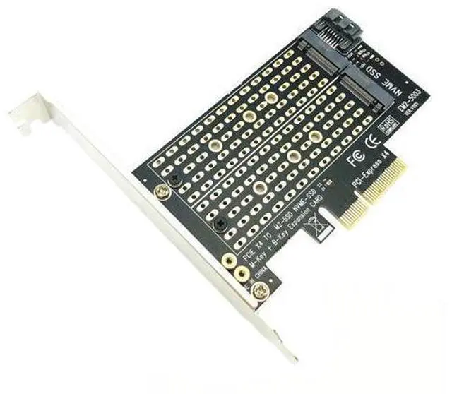 Alt view image 11 of 12 - PCI Express PCIE to M2 Adapter NVME SATA M.2 SSD PCIE Adapter NVME/SATA M2 PCI E Adapter SSD M2 to SATA PCI-E Card M Key + B Key