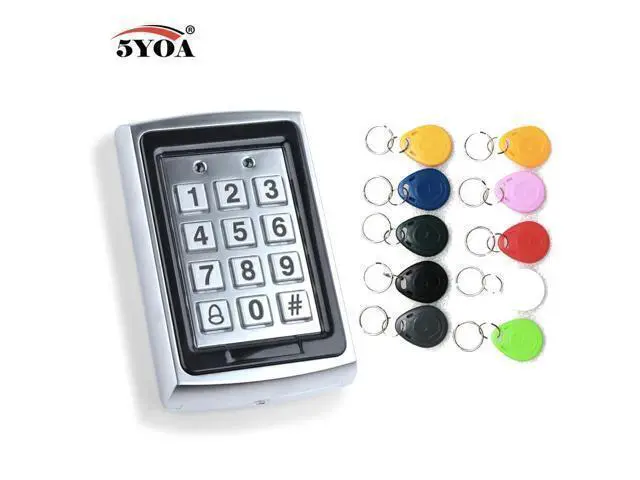 Alt view image 8 of 14 - Waterproof Metal Rfid Access Control Keypad With 1000 Users+ 10 Key Fobs For RFID Door Access Control System