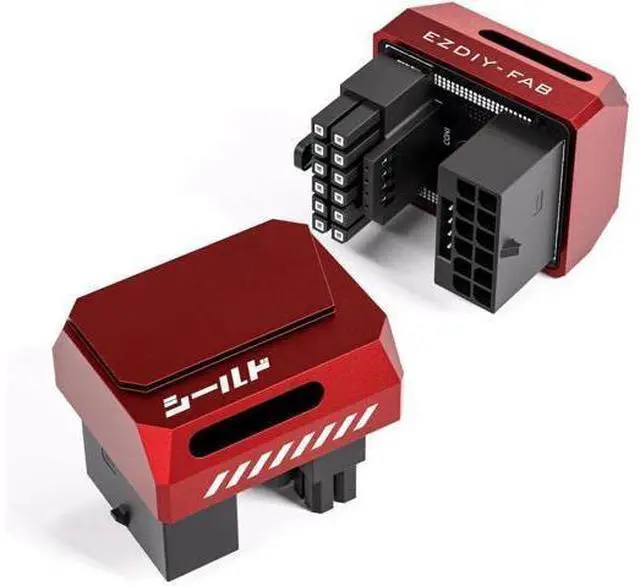 Alt view image 8 of 14 - Aomoproing PCIe 5.0 Adapter - 600W 12+4pin, 16pin 12VHPWR GPU Power Connector, 12V-2x6 GPU Adapter,180 Degree Right Angle - Compatible with RTX 3090Ti, 4070Ti, 4080, 4090 GPU - RVS Type, Red, 1 Pack