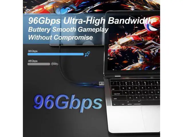 Alt view image 9 of 14 - 16K HDMI 2.2 Cable 6.6FT, 96Gbps Ultra High Speed 16K@60Hz 8K@120Hz 4K@480Hz HDMI Cord, HDCP 2.3 & HDR10 HDMI Cables for PS5/Xbox Series X|S/Roku TV/Gaming PC/Monitor/Blu-ray/Projector
