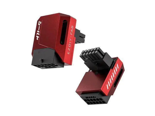 Alt view image 8 of 14 - PCIe 5.0 Adapter - 600W 12+4pin,16pin 12VHPWR GPU Power Connector,12V-2x6 GPU Adapter,90 Degree Right Angle - Compatible with RTX 3090Ti, 4070Ti, 4080, 4090 GPU - RVS Type, Red, 1 Pack