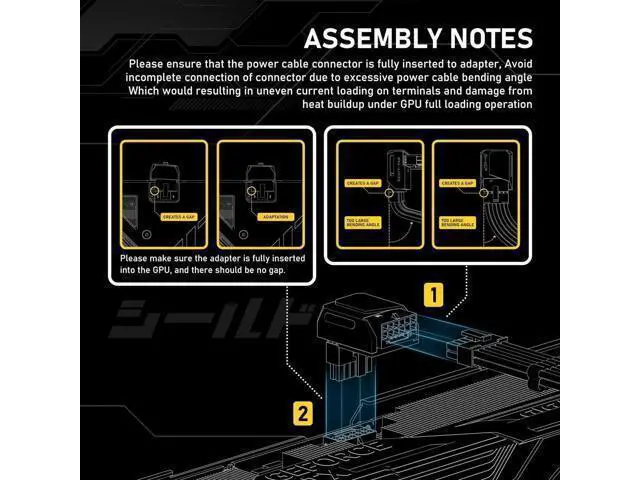 Alt view image 11 of 14 - PCIe 5.0 Adapter - 600W 12+4pin,16pin 12VHPWR GPU Power Connector,12V-2x6 GPU Adapter,90 Degree Right Angle - Compatible with RTX 3090Ti, 4070Ti, 4080, 4090 GPU - RVS Type, Red, 1 Pack
