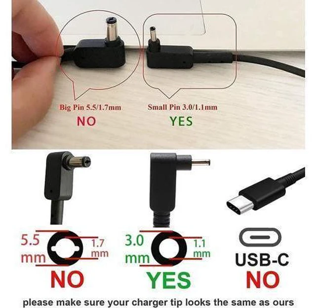 Alt view image 11 of 14 - AC Adapter Charger for LG Gram 15Z995-U.ARS6U1, 17Z90N-R.AAC8U1, 15Z990-R.AAS9U1. by Galaxy Bang USA