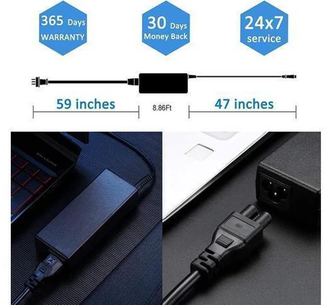 Alt view image 13 of 14 - AC Adapter Charger for LG Gram 15Z995-U.ARS6U1, 17Z90N-R.AAC8U1, 15Z990-R.AAS9U1. by Galaxy Bang USA