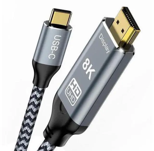 Alt view image 10 of 14 - USB C to HDMI 2.1 Cable 3.3FT, 8K@60Hz 4K@144Hz Thunderbolt 3/4 Compatible with MacBook Pro/Air, iPad Pro, iPhone 15, Supports HDCP 2.3 & HDR10, High Speed 48Gbps for XPS, Galaxy S22, Gaming Monitor