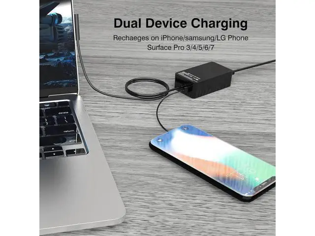 Alt view image 11 of 12 - Surface Pro Charger 65W for Surface Pro 3/4/5/6/7/8/9/X Power Supply Adapter, Compatible for Both Microsoft Surface Book Laptop/TabletWorks with 65W&44W&36W&24W