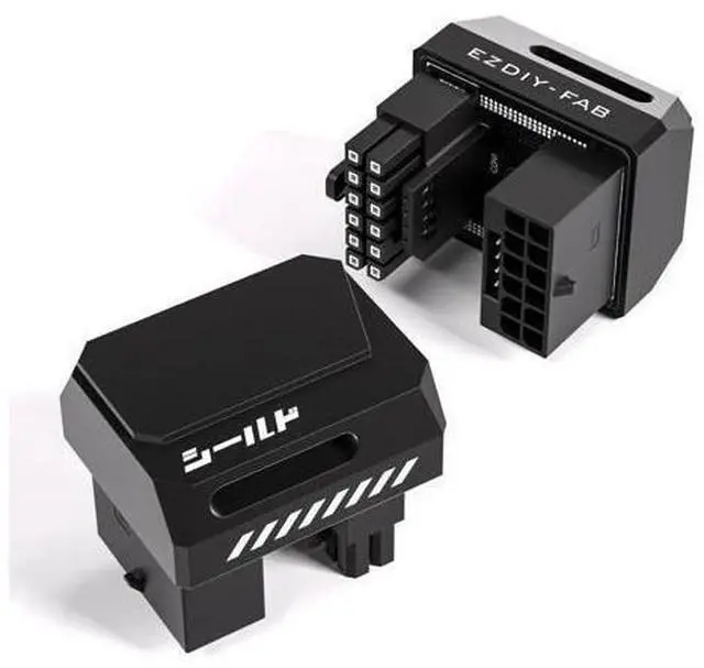 Alt view image 8 of 14 - PCIe 5.0 Adapter - 600W 12+4pin, 16pin 12VHPWR GPU Power Connector, 12V-2x6 GPU Adapter,180 Degree Right Angle - Compatible with RTX 3090Ti, 4070Ti, 4080, 4090 GPU - RVS Type, Black, 1 Pack
