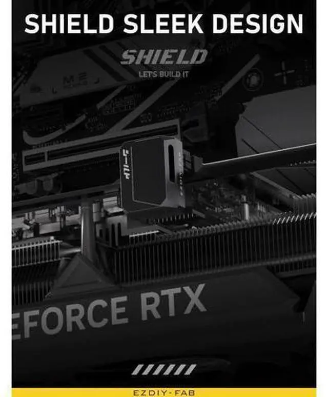 Alt view image 14 of 14 - PCIe 5.0 Adapter - 600W 12+4pin, 16pin 12VHPWR GPU Power Connector, 12V-2x6 GPU Adapter,180 Degree Right Angle - Compatible with RTX 3090Ti, 4070Ti, 4080, 4090 GPU - RVS Type, Black, 1 Pack
