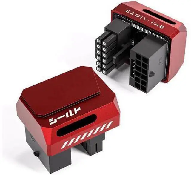 Alt view image 8 of 14 - PCIe 5.0 Adapter - 600W 12+4pin, 16pin 12VHPWR GPU Power Connector, 12V-2x6 GPU Adapter,180 Degree Right Angle - Compatible with RTX 3090Ti, 4070Ti, 4080, 4090 GPU- STD Type, Red, 1 Pack