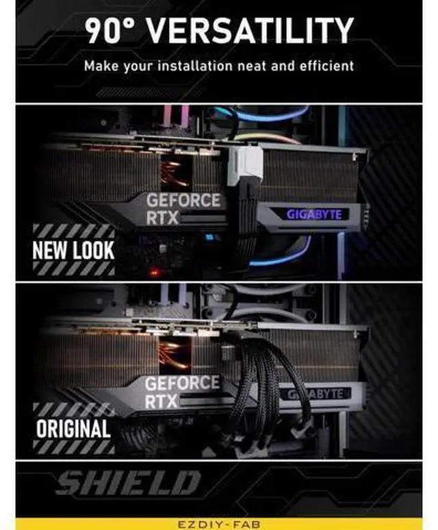 Alt view image 13 of 14 - Aomoproing PCIe 5.0 Adapter - 600W 12+4pin,16pin 12VHPWR GPU Power Connector,12V-2x6 GPU Adapter,90 Degree Right Angle - Compatible with RTX 3090Ti, 4070Ti, 4080, 4090 GPU - STD Type, White, 1 Pack