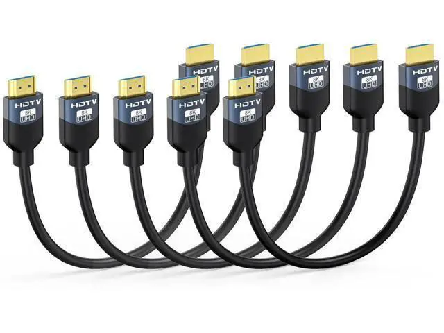 Alt view image 8 of 14 - 8K Short HDMI 2.1 Cables 1 Foot 5-Pack, High Speed HDMI Gaming Monitor Cable for PS5 TV-8K ARC&eARC HDMI Cord-165/180/240Hz, HDCP2.3, 3D/HDR10 for Soundbar, PS5, PS4, TV, Xbox, Roku, Cinema, Computer