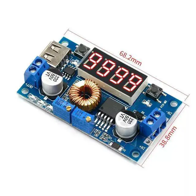 Alt view image 4 of 4 - 5A XL4015 Step-Down Power Module DC to DC with Voltage Current Power Display Lithium charging control board CC/CV USB