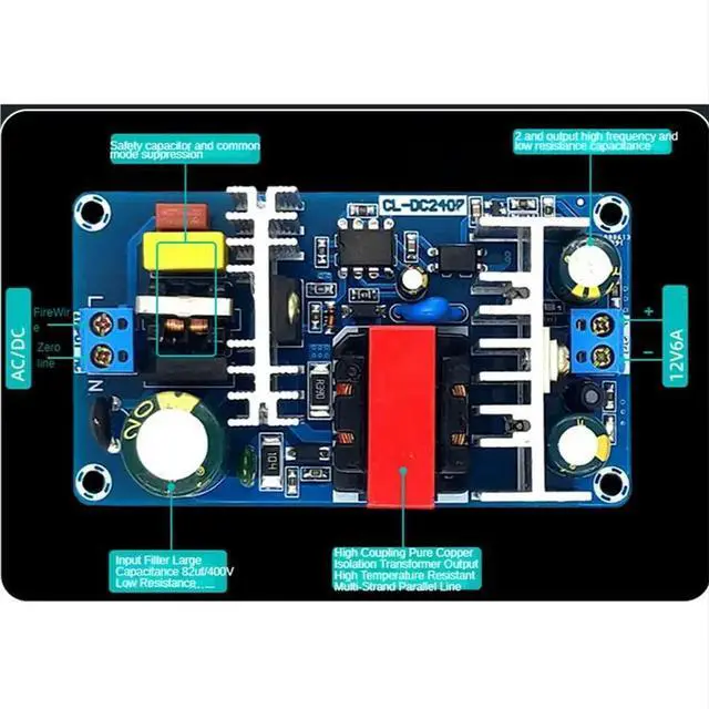 Alt view image 5 of 6 - 4X 12V6A Switching Power Supply Board 70W Isolated Power Supply Module Ac-Dc Power Supply Bare Board