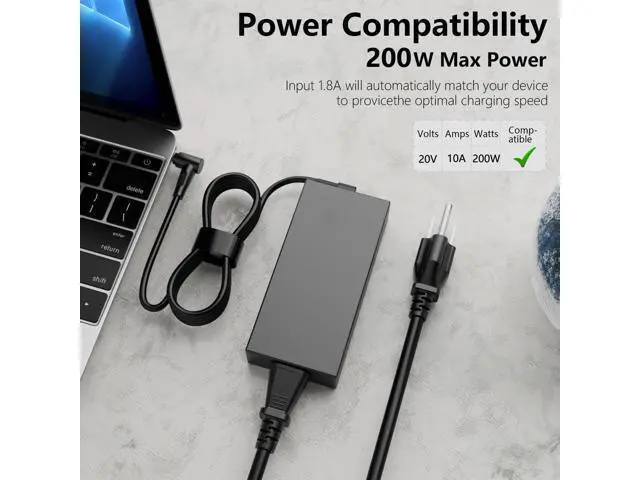 Alt view image 9 of 10 - 200W Katana Laptop Charger Compatible with MSI Katana 15 17 B13V B12V B13VFK B13VEK B13VGK B12VGK B12VFK B12VEK Creator M16 B13 B13VF Power Adapter