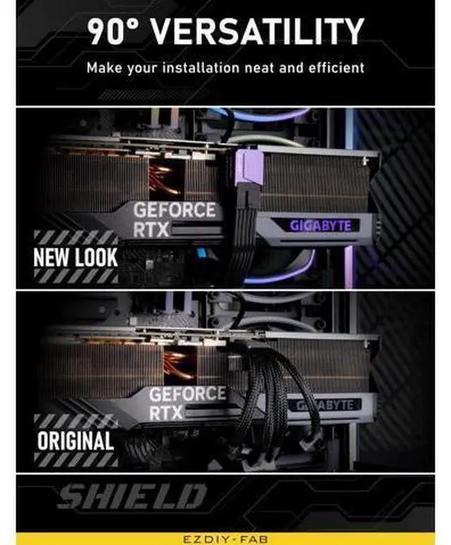 Alt view image 10 of 14 - Aomoproing PCIe 5.0 Adapter - 600W 12+4pin,16pin 12VHPWR GPU Power Connector,12V-2x6 GPU Adapter,90 Degree Right Angle - Compatible with RTX 3090Ti, 4070Ti, 4080, 4090 GPU - RVS Type, Purple, 1 Pack