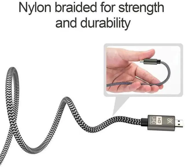 Alt view image 13 of 14 - Micro HDMI to HDMI 2.1 Ultra-HD UHD 8K 60hz 4K 120hz Cable 48Gbs HDMI Cord for Camera Tablet (1.5m)