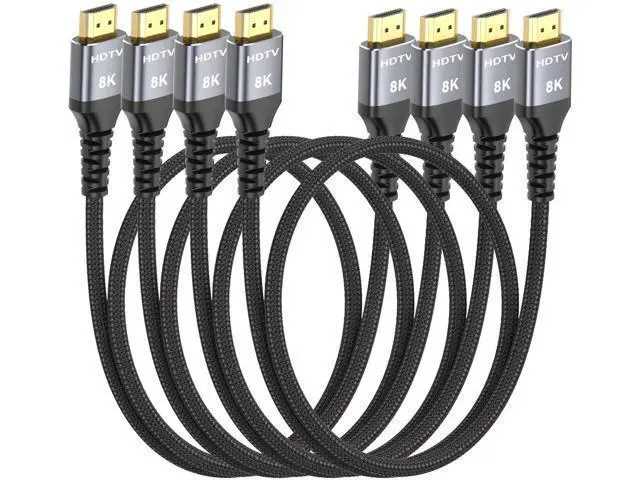 Alt view image 8 of 14 - 8K HDMI Cable 3FT 4-Pack, High Speed 48Gbps HDMI 2.1 Cord for Neat, Support HDR10+, SBTM, QMS, CEC, HDCP 2.3 for TV, Monitor, Computer, Laptop, HDMI Switch, HDMI Splitter, HUB, KVM, Projector