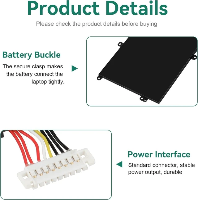 Alt view image 12 of 14 - C41N1904 Battery Replacement for ASUS ZenBook 14 UX425 UX425UA UX425EA UX425JA 13 UX325EA UX325JA UM325SA UX363EA UX363JA Flip S UX371 UX393 UX393EA UX371EA S14 S435 S435EA