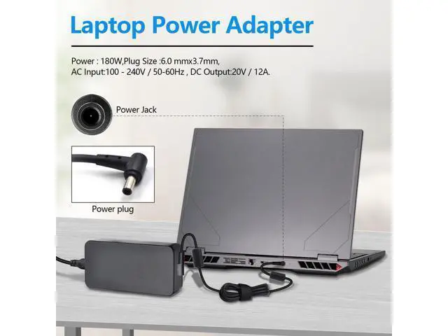 Alt view image 12 of 14 - ADP-240EB B 20V 12A 240W AC Adapter Power Supply for ASUS ROG 15 RTX2080 Laptop Charger with Power Cord