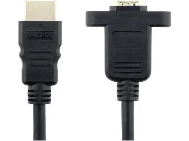 Alt view image 10 of 14 - AOMOPROING HDMI Extension Cable High Speed HDMI Male to Female Extension Wire Cord HDMI Extender w/Screw Nut for Panel Mount - Gold Plated Plugs Black (1FT)