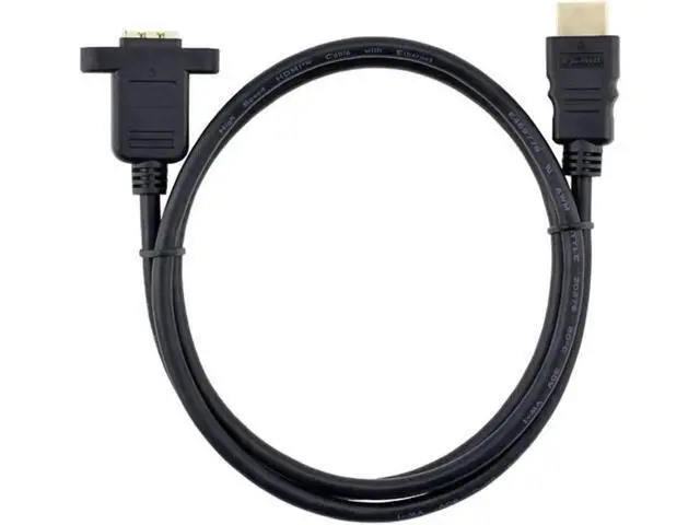 Alt view image 13 of 14 - AOMOPROING HDMI Extension Cable High Speed HDMI Male to Female Extension Wire Cord HDMI Extender w/Screw Nut for Panel Mount - Gold Plated Plugs Black (1FT)