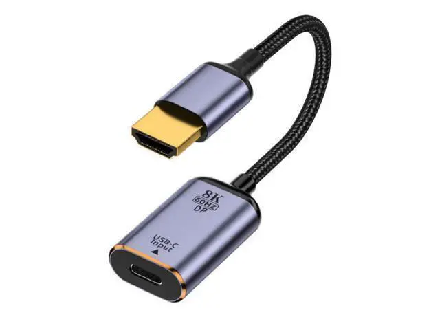 Alt view image 12 of 12 - USB C to HDMI Cable,USB Type C Female Input to HDMI Male Output HDTV Cable 8K@60hz 4K@120hz for Tablet Phone Laptop